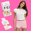 Sleepover PR Box 🎀 Pink Bow Period Sleep Shorts 💖 Clear Skin Kit & Heart Pimple Patches